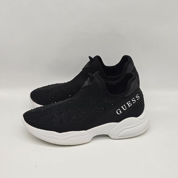 Guess Women’s Slip on Studded Running Athletic Sneaker Shoes Black Size 8.5M - Picture 1 of 10
